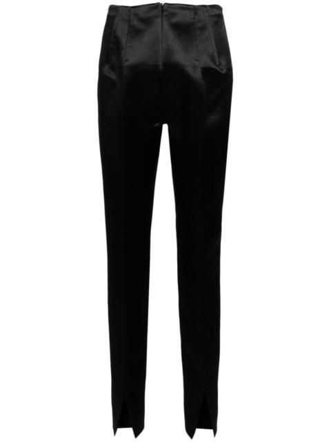 satin-weave low-rise trousers