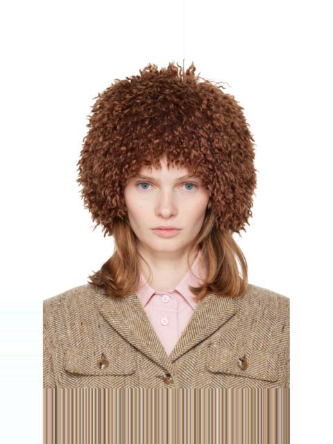 SSENSE Exclusive Brown Faux Fur Beanie