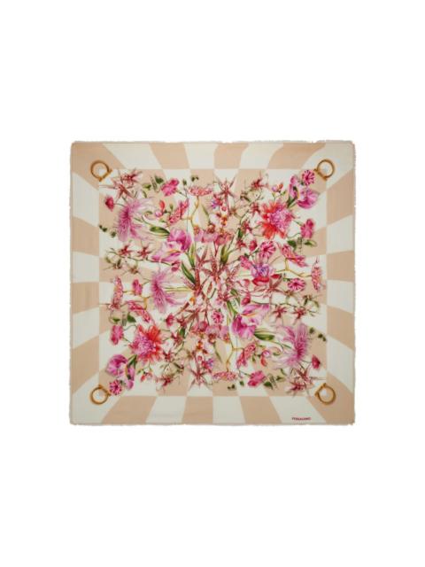 Gaia-print silk scarf