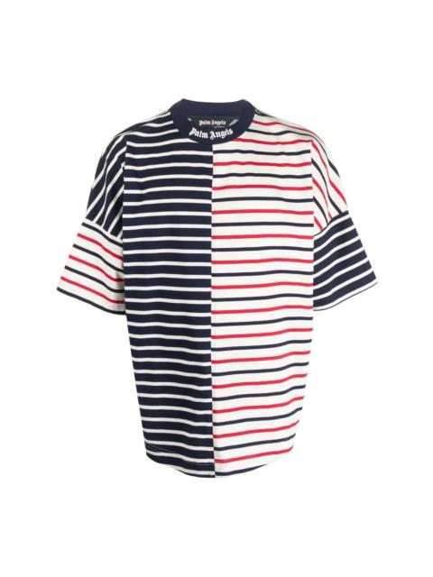 striped logo-print T-shirt