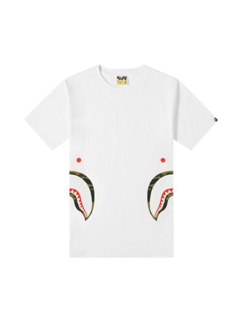BAPE 1st Camo Side Shark Tee 'White/Green'