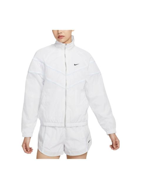 (WMNS) Nike Windrunner Loose UV Woven Full-Zip Jacket Asia Sizing 'White Black' FV6305-100