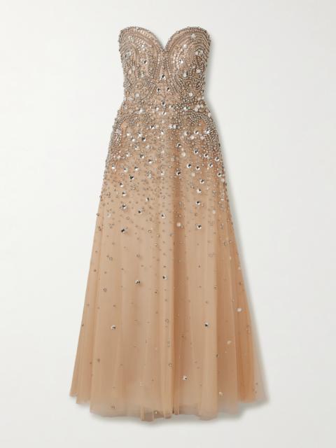 Strapless Embellished Tulle Gown