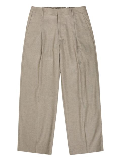 pleated straight-leg trousers