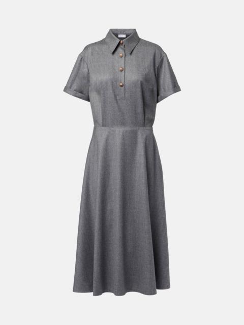 Virgin wool shirt dress