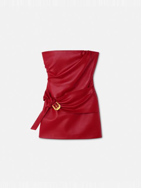 Leather Strapless Mini Dress