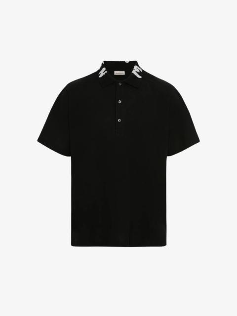 Alexander McQueen Logo Polo in Black | REVERSIBLE