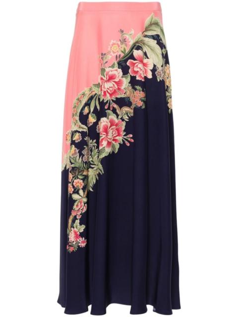 A-line silk midi skirt