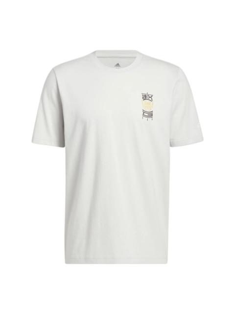 Men's adidas Don 3 King Tee Back Basketball Tactical Board Printing Sports Breathable Short Sleeve L