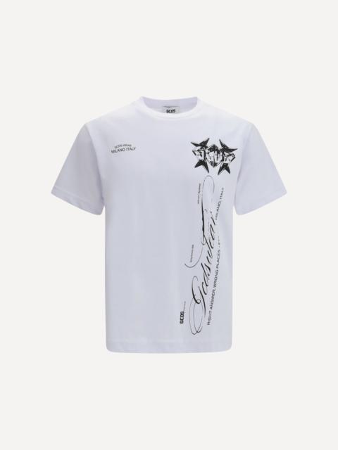 History print cotton T-shirt