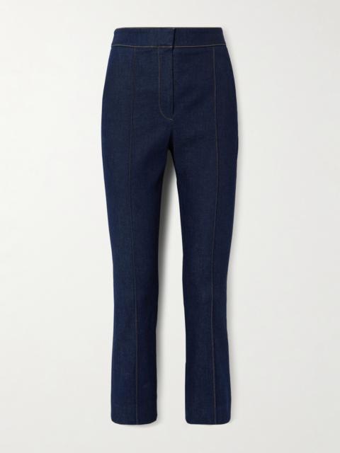 Tani Cropped Topstitched Straight-leg Jeans