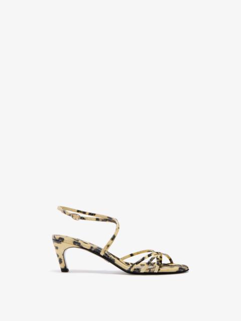 Uma Ankle Strap Sandals in Embossed Python