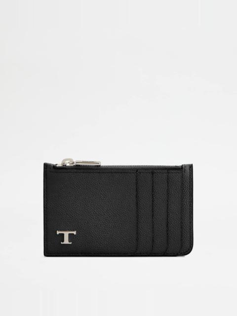 CREDIT CARD HOLDER IN LEATHER - BLACK