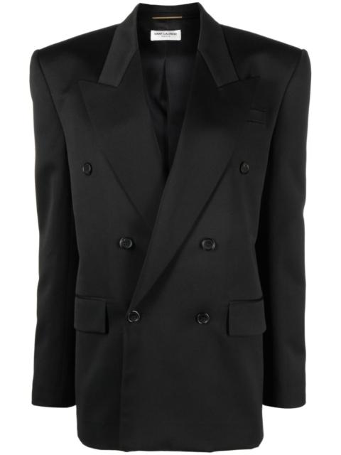 double-breasted wool blazer