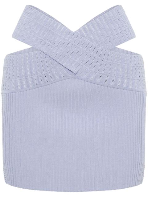 Snakeskin ribbed miniskirt