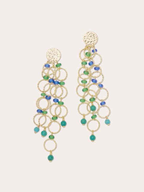 Lila Beaded Chandelier Earrings