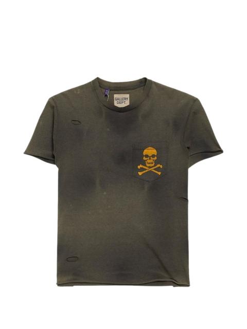 distressed-effect bones-print T-shirt