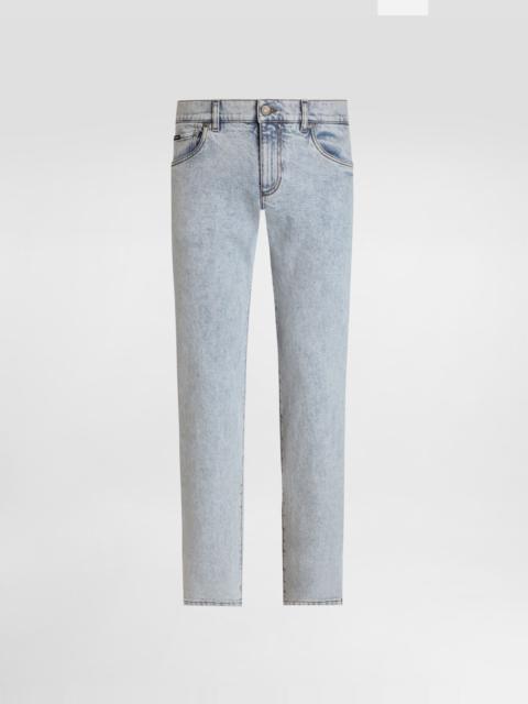 Slim-fit stretch cotton jeans with tag