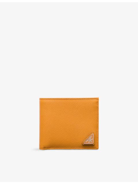 Logo-plaque Saffiano leather wallet