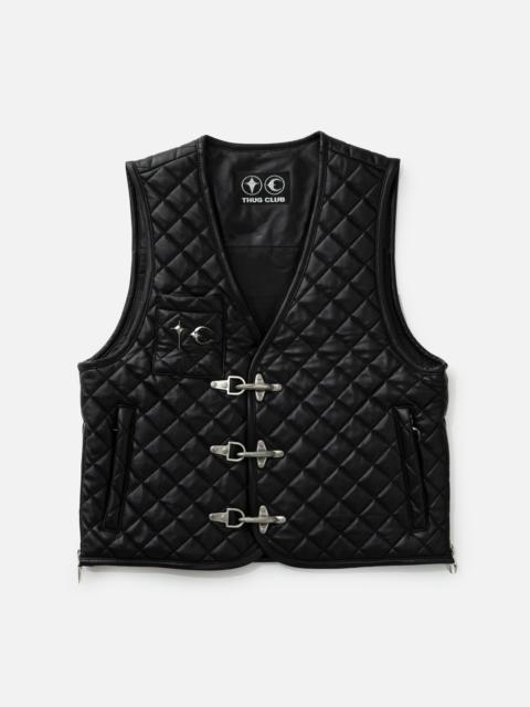 TC BONE LEATHER QUILTED VEST