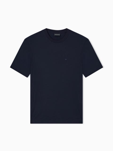 MODAL JERSEY T-SHIRT WITH MICRO EAGLE EMBROIDERY