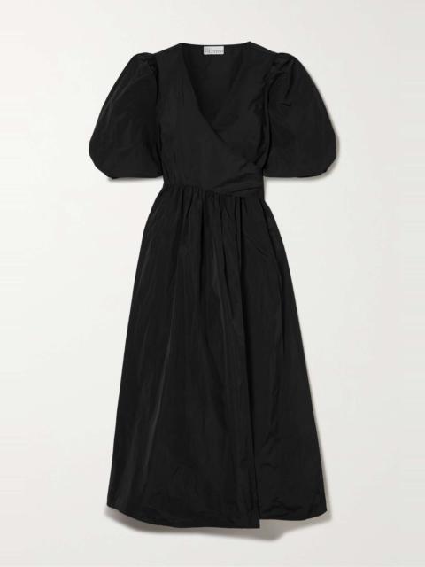 Abito taffeta wrap maxi dress