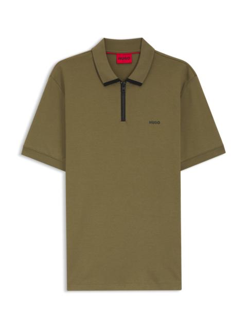 CONTRAST-LOGO POLO SHIRT IN COTTON PIQUÉ