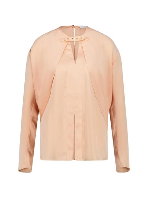 satin long-sleeve blouse