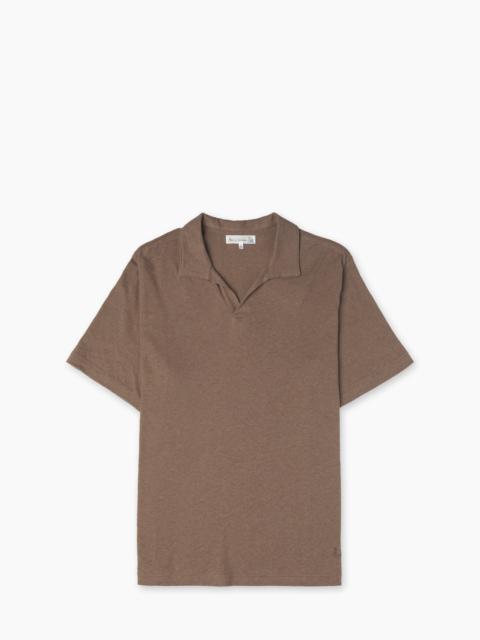 MERZ B. SCHWANEN LINEN02 POLO SHIRT FADED GRAIN