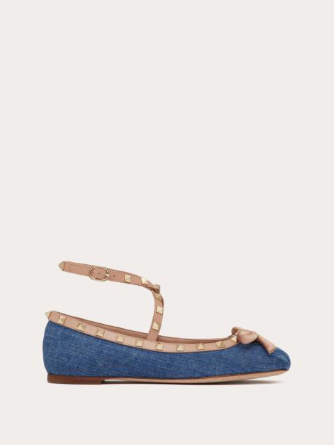 ROCKSTUD DENIM BALLERINAS