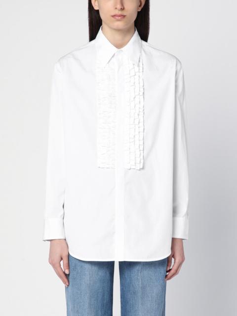 White poplin ruffle shirt