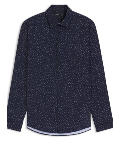 SLIM-FIT SHIRT IN PRINTED PERFORMANCE-STRETCH JERSEY