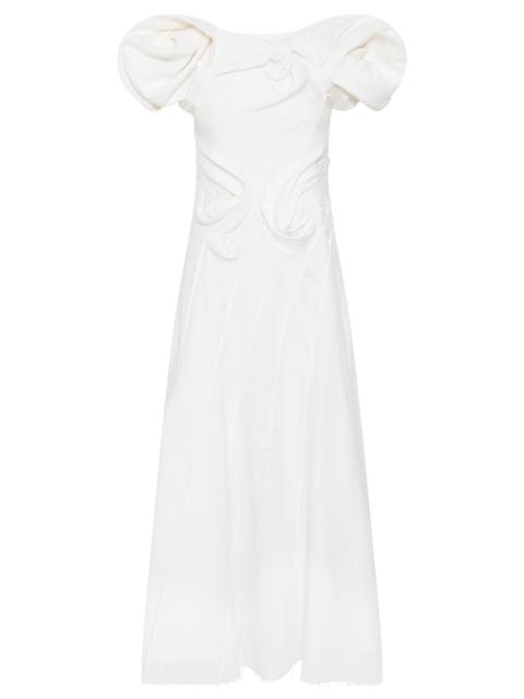 Navi Puff Sleeve Maxi Dress in Ivory Aloe Linen