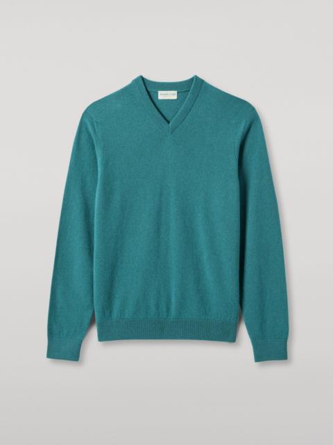 Rory Green Classic Cashmere V-Neck Jumper