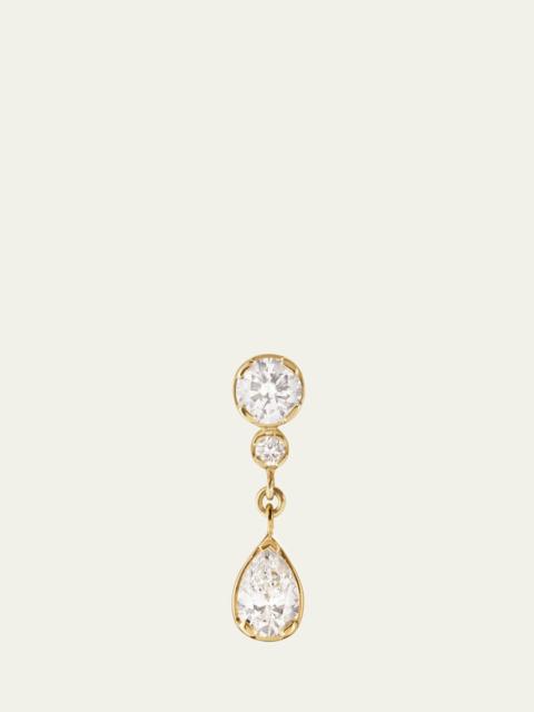 Goutte Diamond Drop Earring, Single