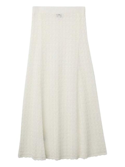 pointelle-knit maxi skirt