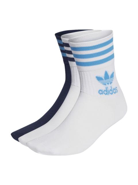 adidas originals Logo Stripe Printing Socks Unisex 3 Pairs White / Blue HN6870