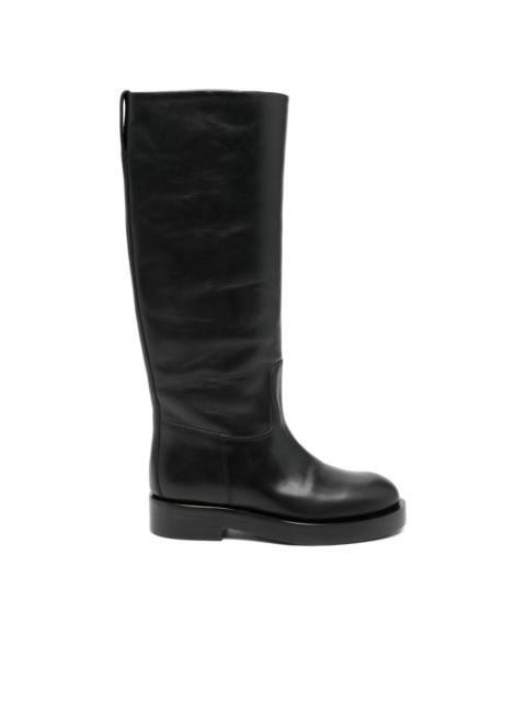 nappa-leather flat boots