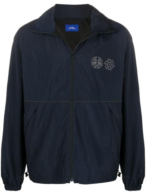 zipped hooded track jacket