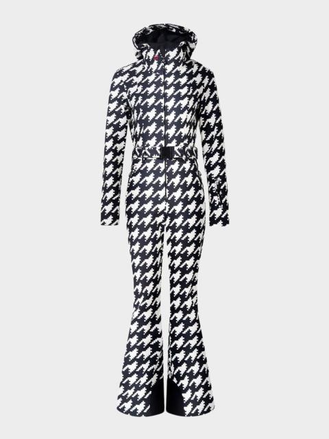 Tignes Houndstooth Hooded Ski Suit