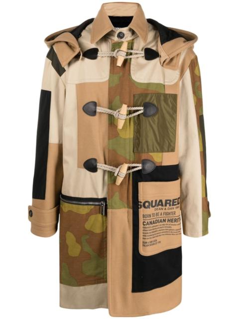patchwork duffle coat