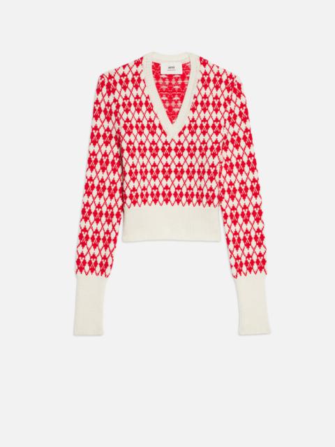 Jacquard V Neck Sweater