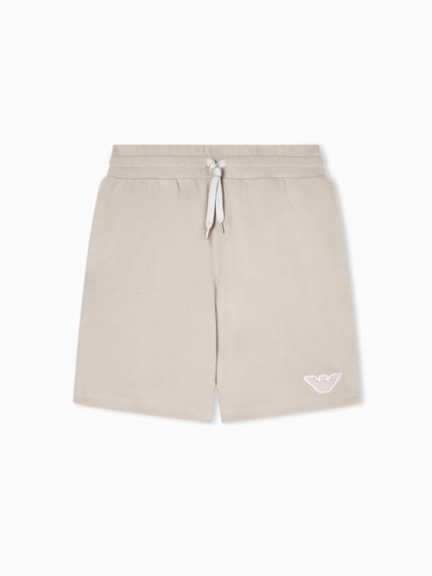 LOUNGEWEAR BERMUDA SHORTS IN JERSEY WITH AN EAGLE PATCH