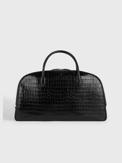 Croco-embossed traveler black