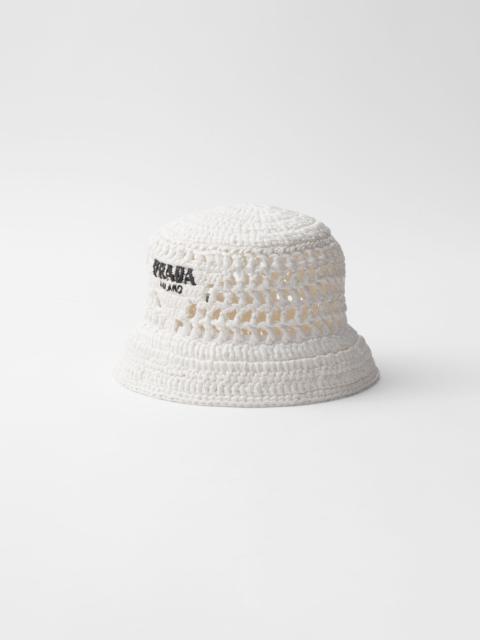 Woven fabric bucket hat