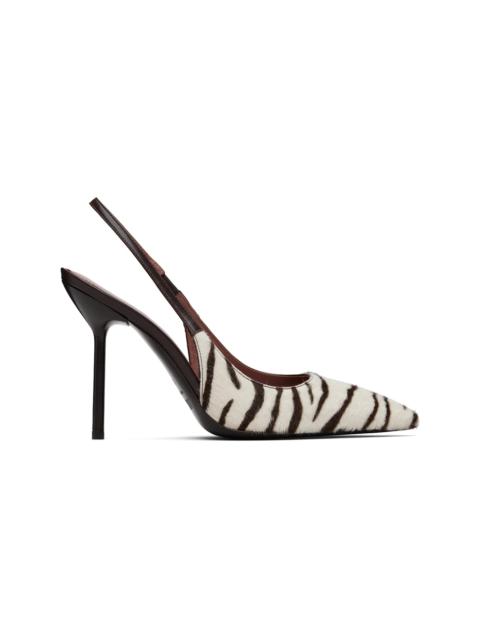 Off-White & Brown Lidia Slingback Heels