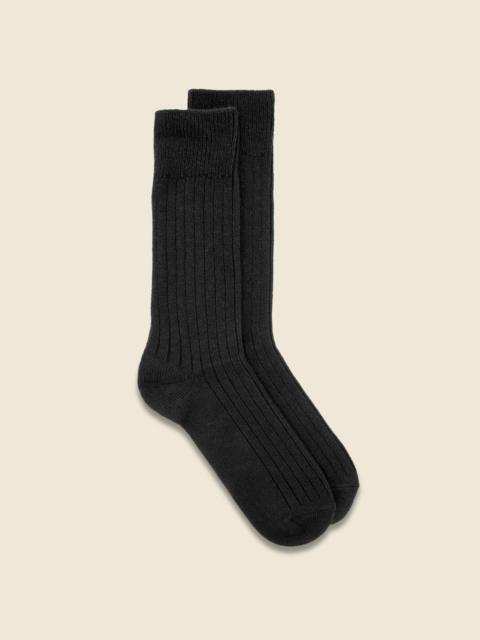 Cotton Wool Rib Sock - Black