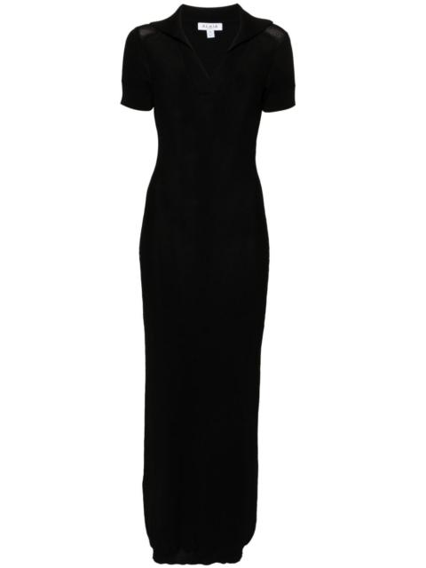 knitted maxi polo dress