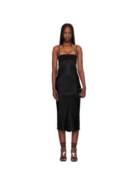 Black Temple Combo Slip Midi Dress