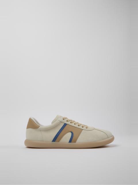 Multicolor Nubuck and Leather Men's Sneakers.